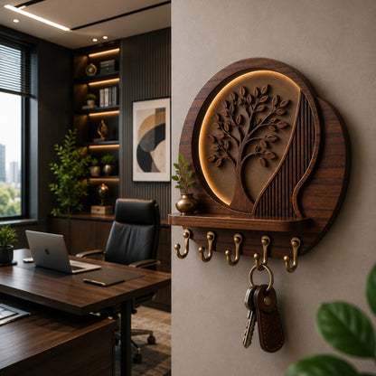 Aurita Tree Glow Wooden Key Holder