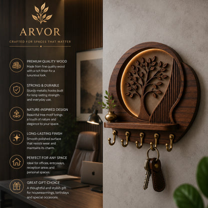 Aurita Tree Glow Wooden Key Holder