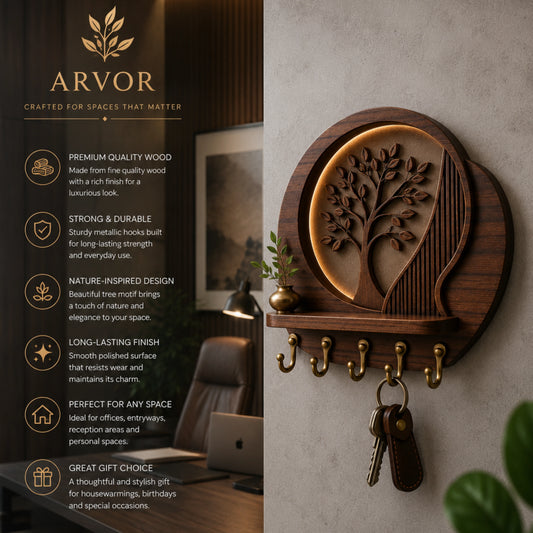 Aurita Tree Glow Wooden Key Holder