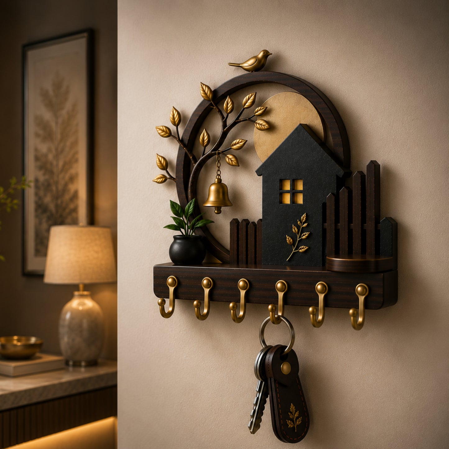 Nestora Home Leaf Wooden Key Holder