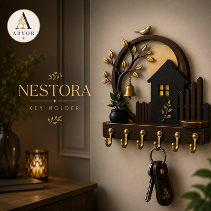 Nestora Home Leaf Wooden Key Holder