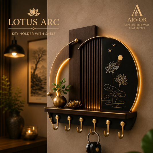 Lotus Arc Glow Shelf Key Holder