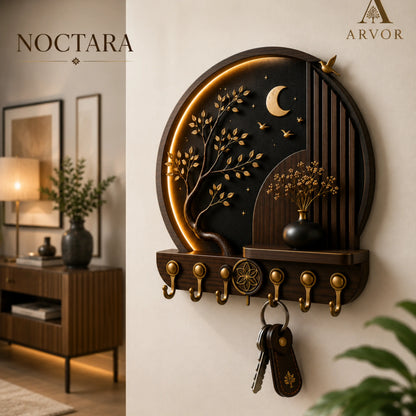 Noctara Moon Tree Wooden Key Holder
