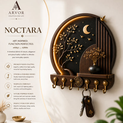 Noctara Moon Tree Wooden Key Holder