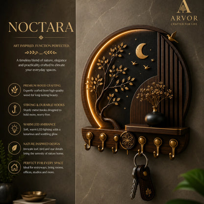 Noctara Moon Tree Wooden Key Holder