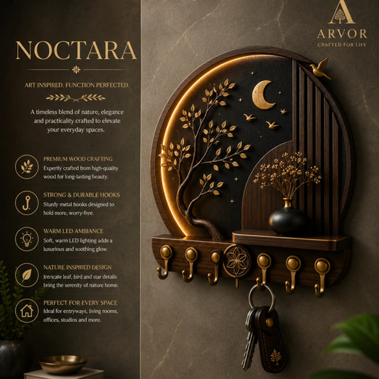 Noctara Moon Tree Wooden Key Holder